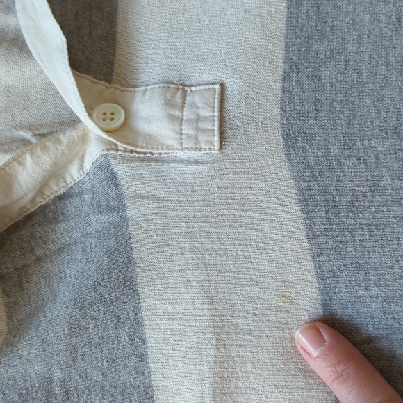 Banana Republic rugby print gray and cream striped collared shirt size XL - Picture 8 of 10